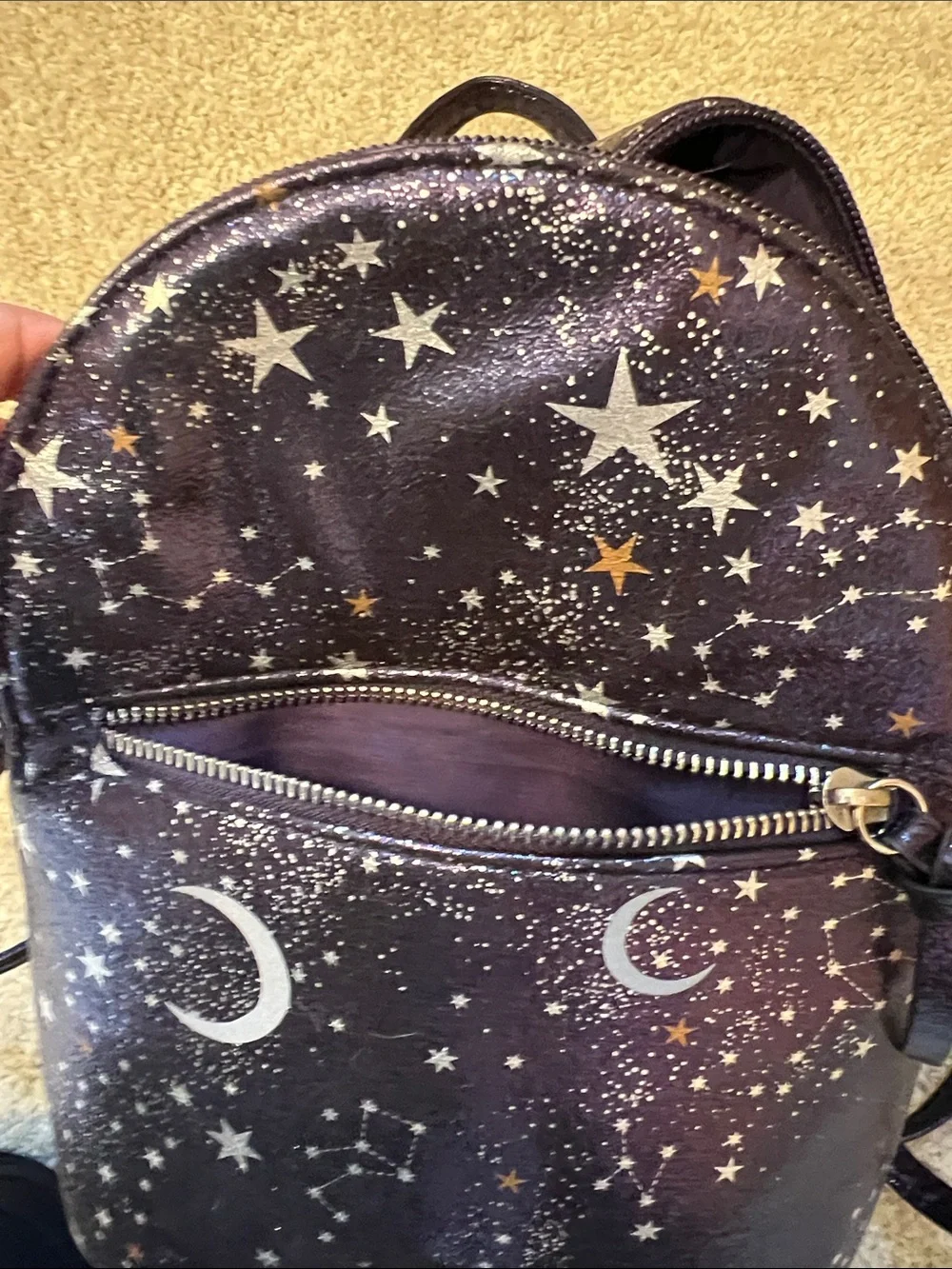 Star & Moon Mini Backpack in Purple